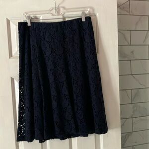 Christopher & Banks Blue Knee-Length A-Line Skirt